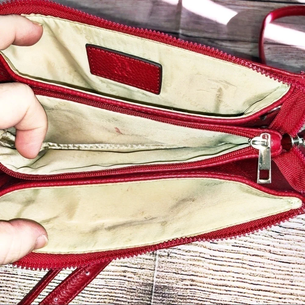 New York & Co. Red/Gold Crossbody Mini Studded Bag